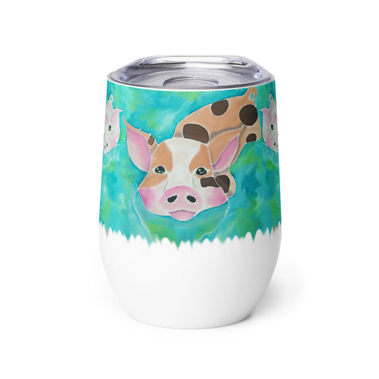 Three Little Pigs Wine tumbler